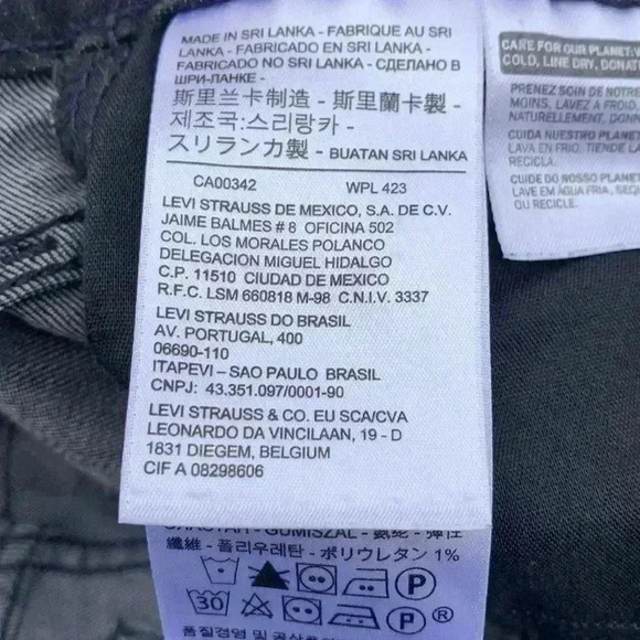 Levi’s Black Wash Mile High Super  Skinny Frayed Bottom Jeans - Picture 7 of 10